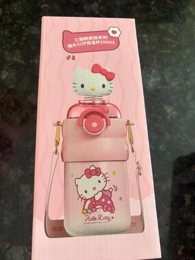 Sanrio hello kitty Pink Character stainless steel Water Bottle with Strap